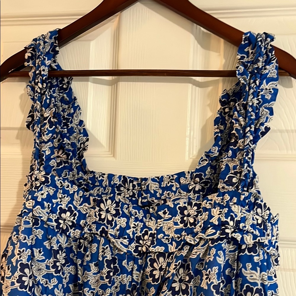 J. Crew Blue and White Floral Dress